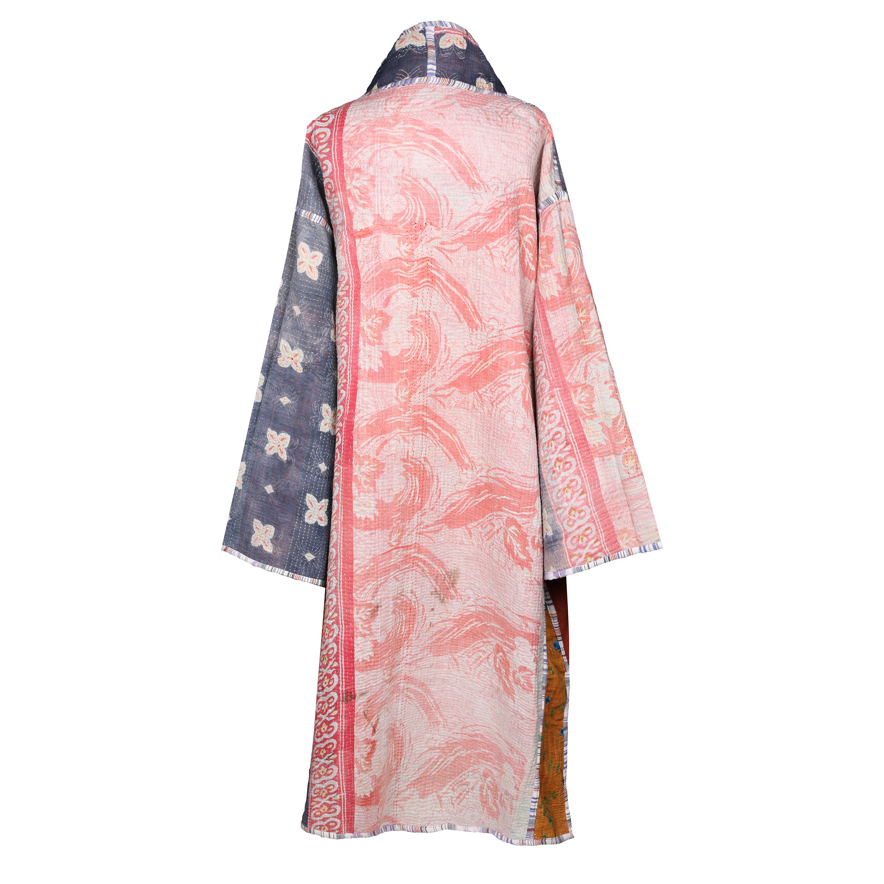 Ajanta Cotton Vintage Quilted Kantha Coat ONE OF KIND