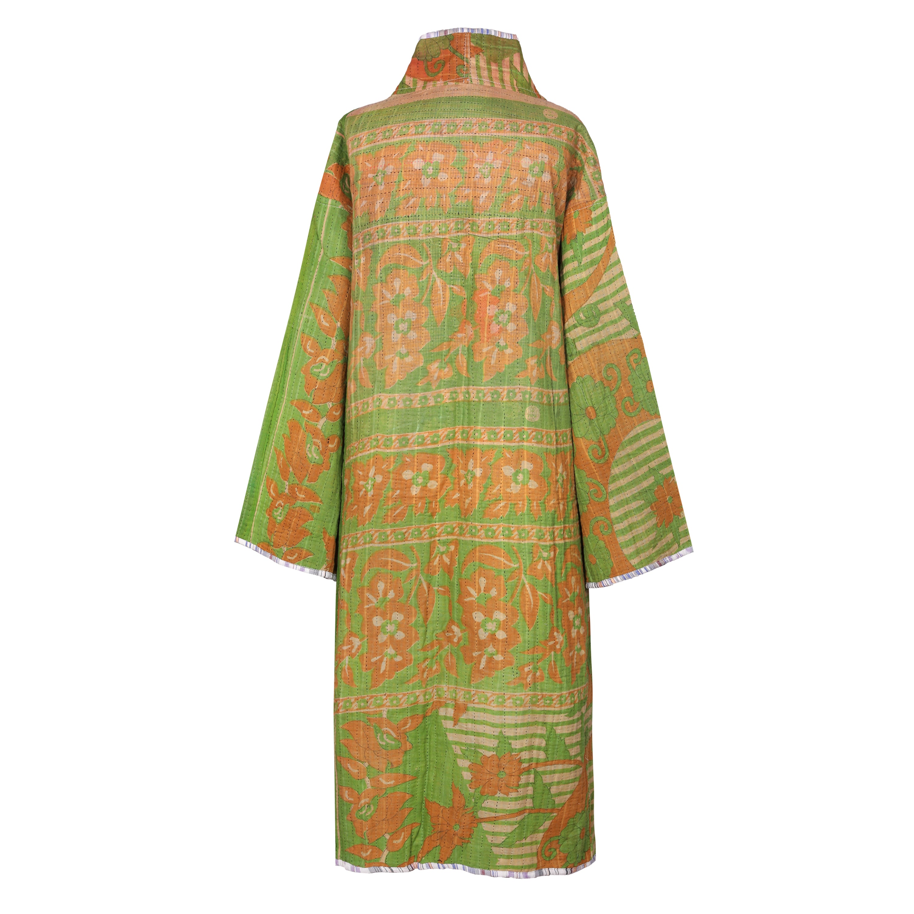 Lilavati Cotton Vintage Quilted Kantha Coat ONE OF KIND