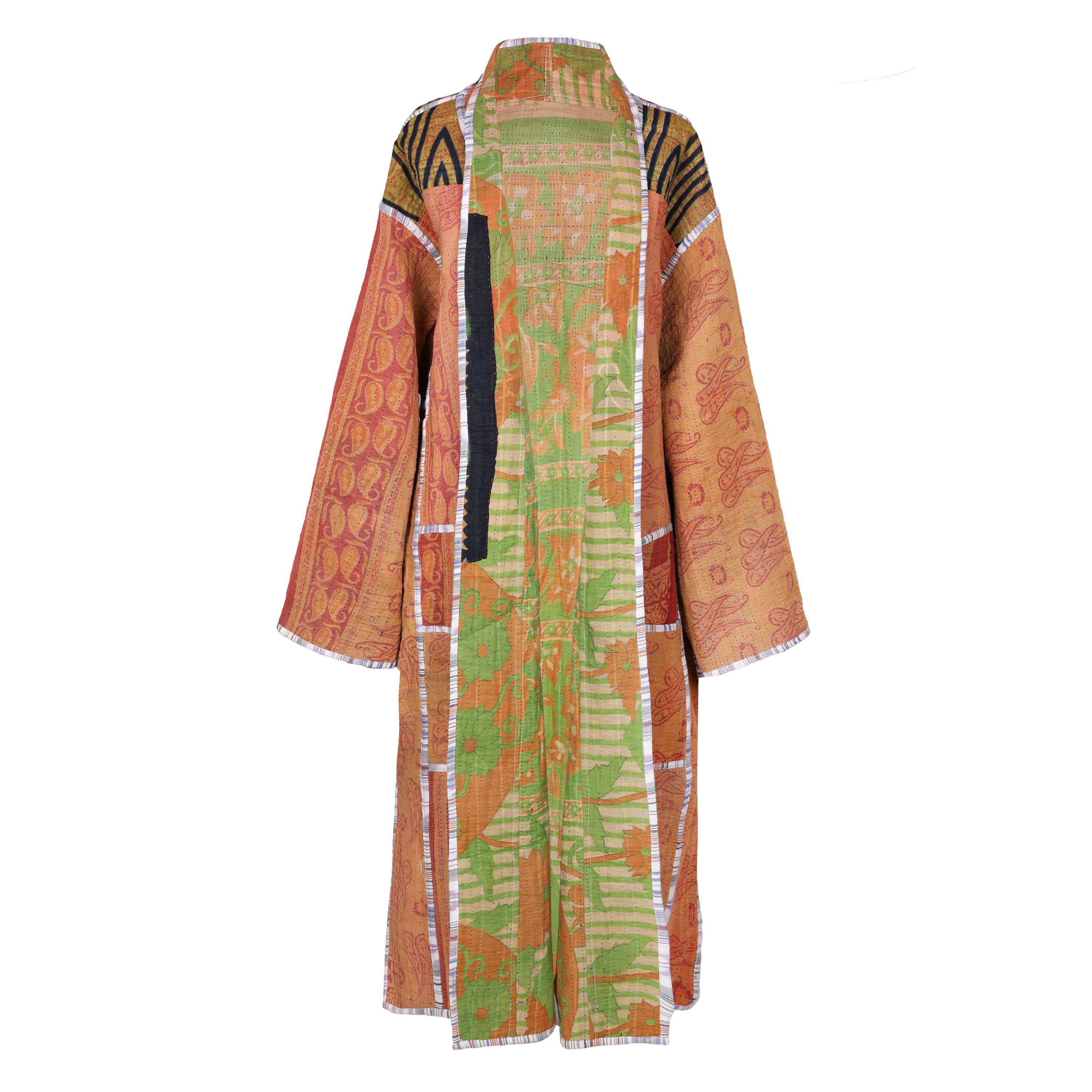 Lilavati Cotton Vintage Quilted Kantha Coat ONE OF KIND
