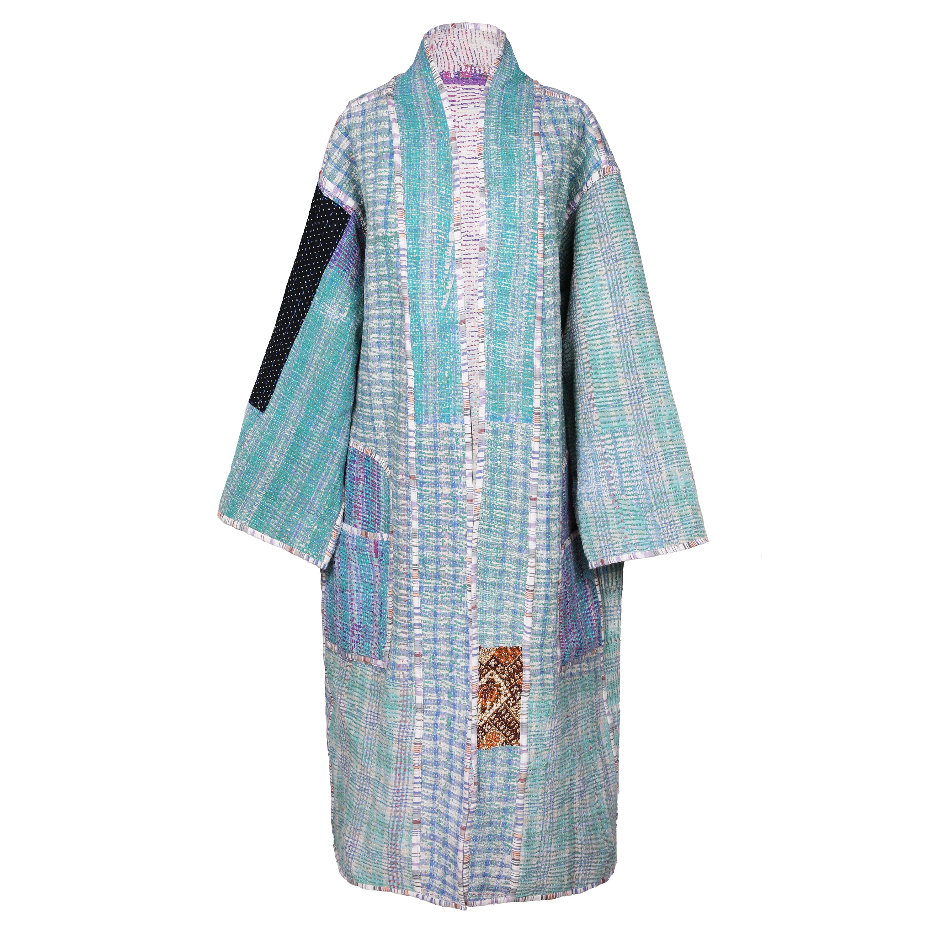 Leela Cotton Vintage Quilted Kantha Coat ONE OF KIND
