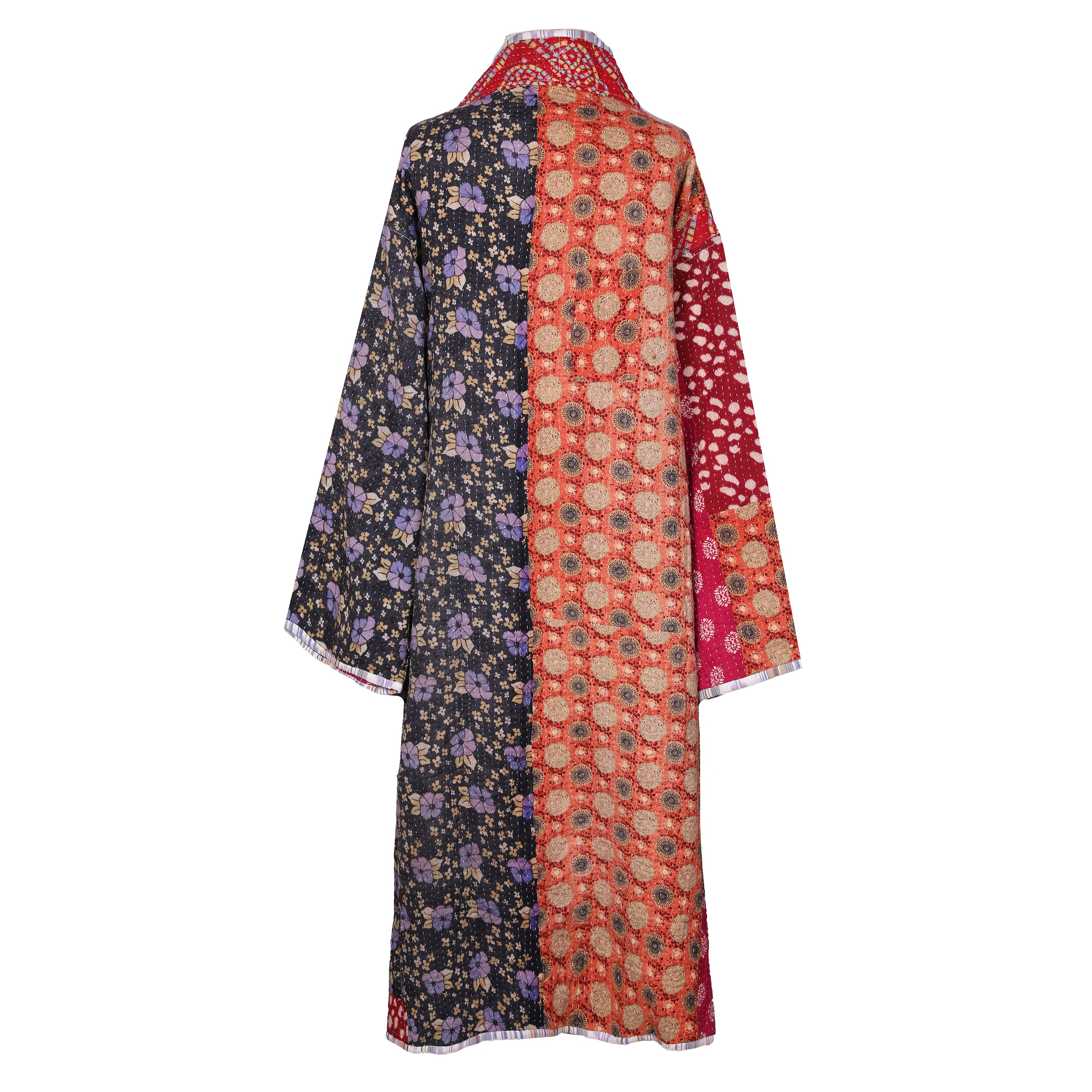 Veda Cotton Vintage Quilted Kantha Coat ONE OF KIND