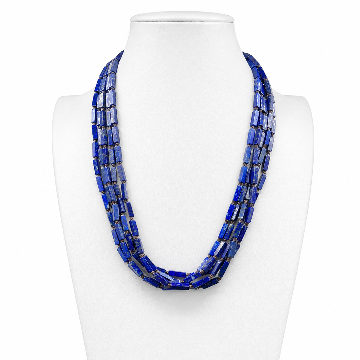 Lapis and Heishi Five Strand Santo Domingo Necklace