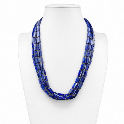 Lapis and Heishi Five Strand Santo Domingo Necklace