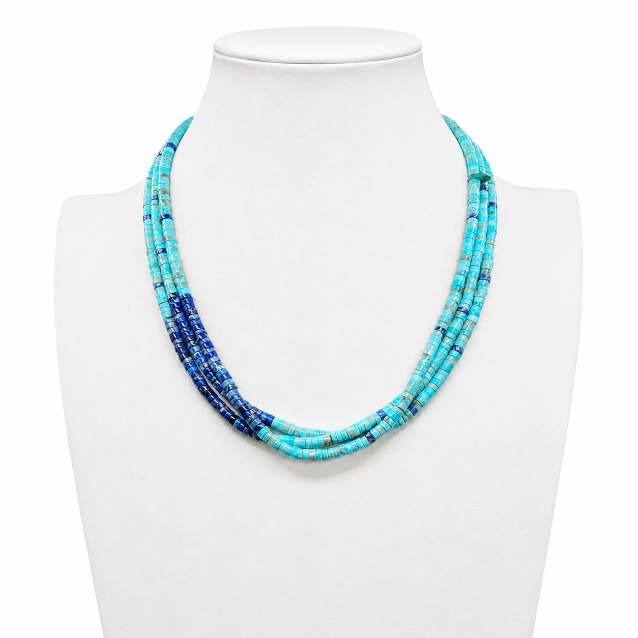 Lapis, Turquoise, and Heishi Necklace Santo Domingo