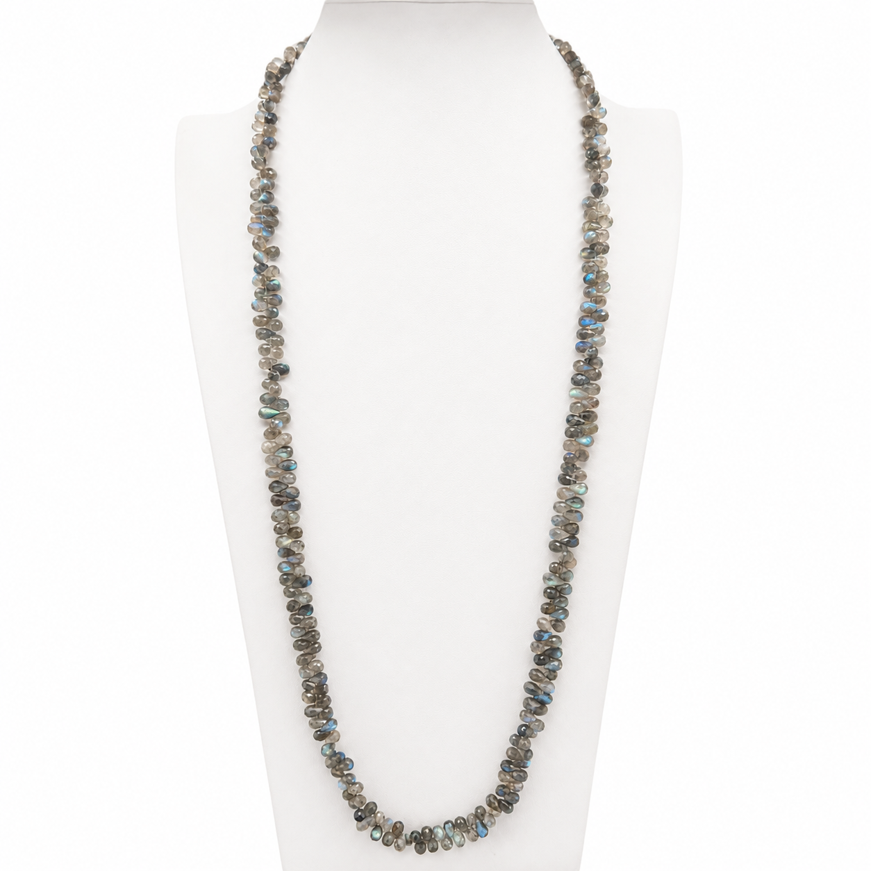Luminous Labradorite Blue Flash Drop Necklace