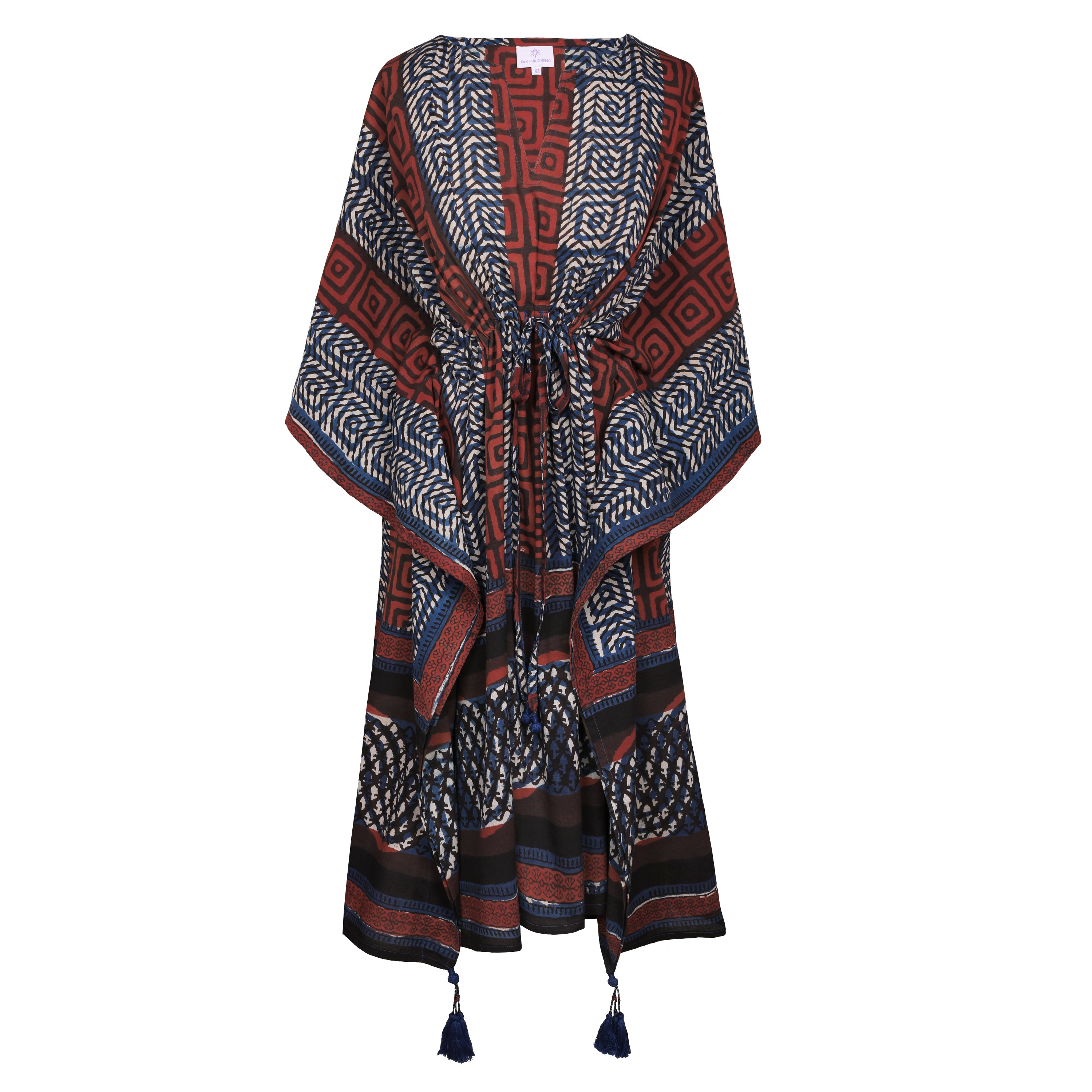 Masala Chai Midi Kaftan Dress Natural Dyes