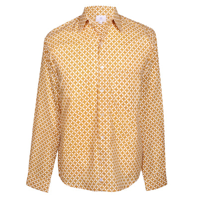 MyKonos Gold Long Sleeve Men's Button Up Shirt