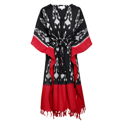 Nambé Cotton Ikat Midi Kaftan Dress VERY FEW AVAILABLE