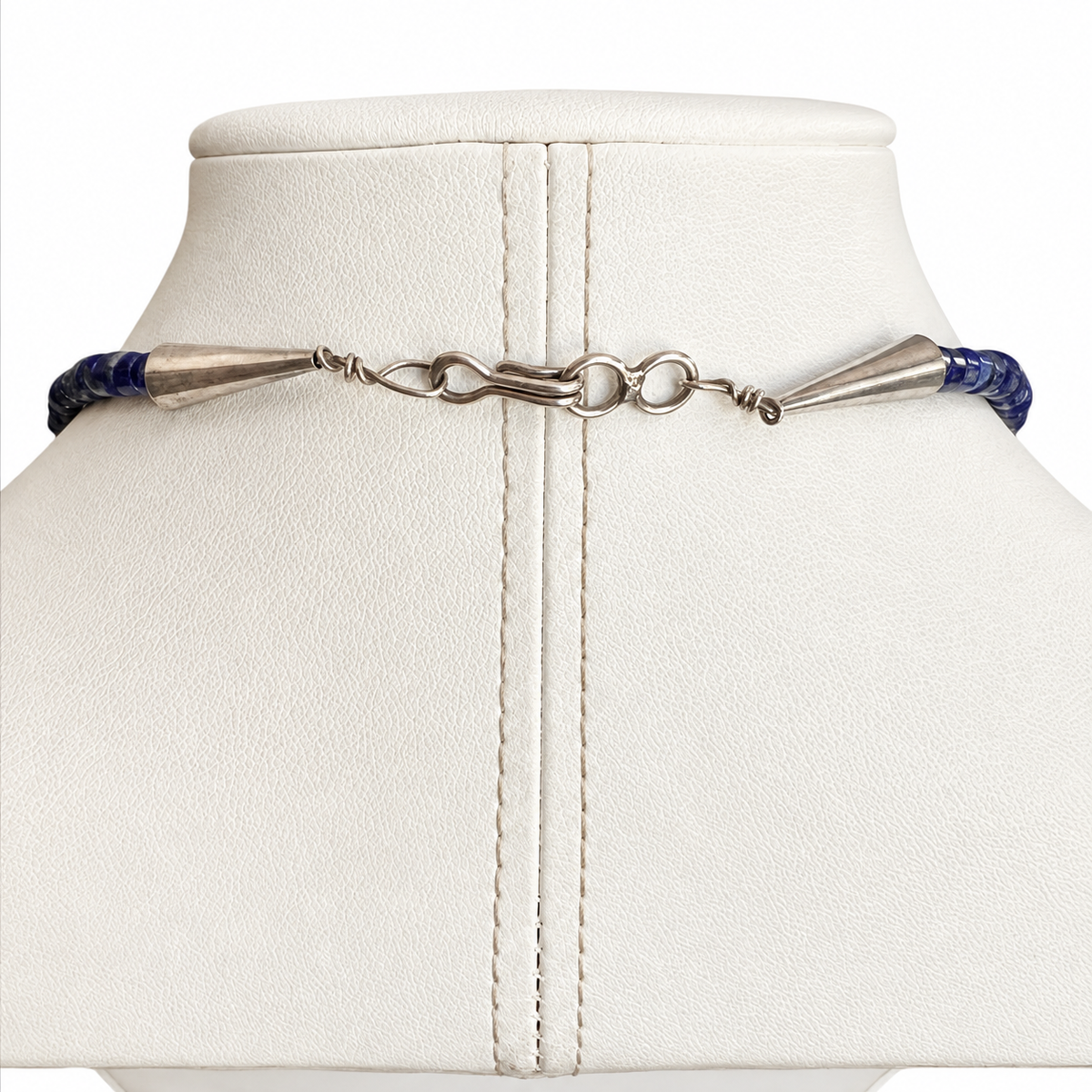 Exceptional Afghan Lapis Necklace with Sterling Silver Kokopellis Santo Domingo