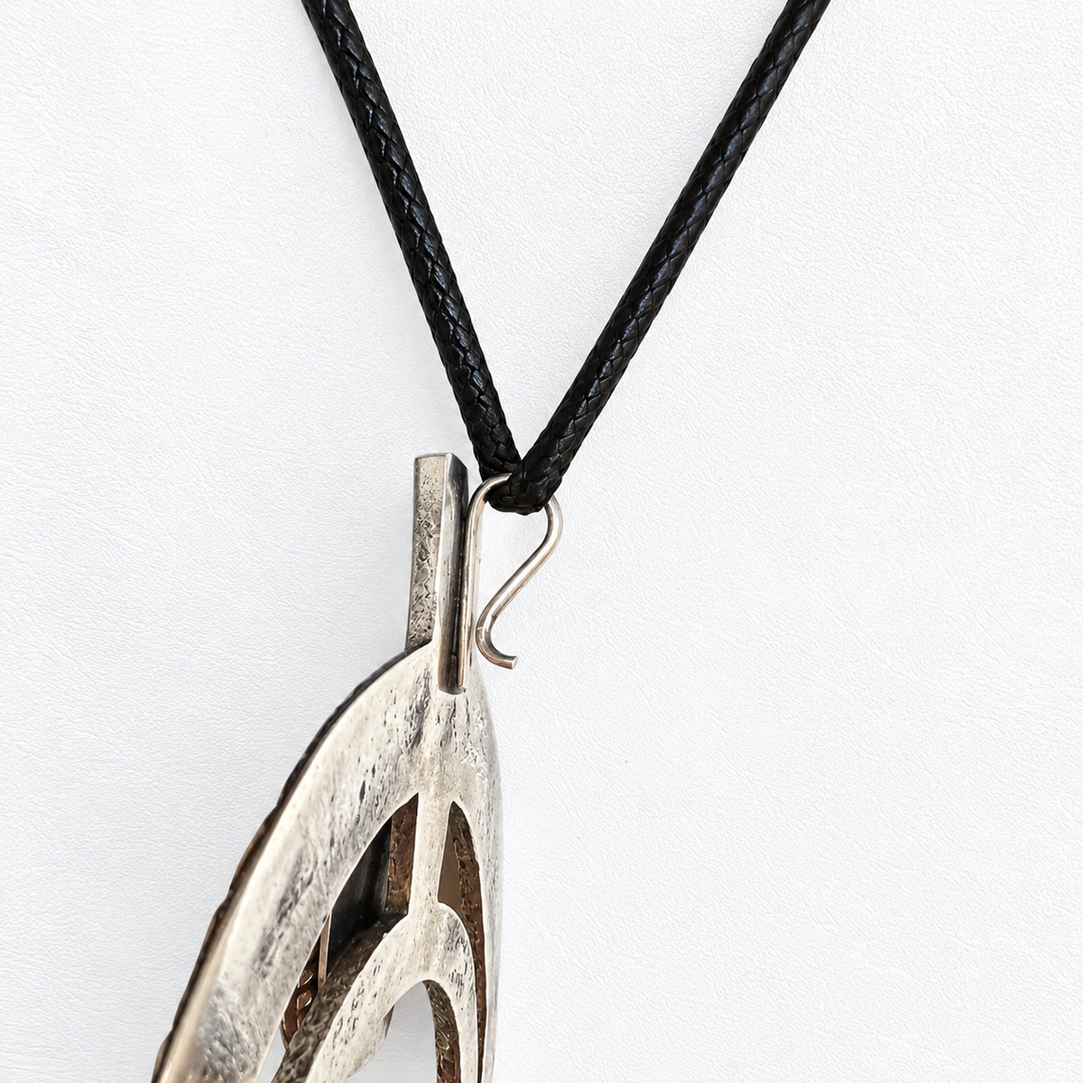 Navajo Silver and Morenci Turquoise Super Naja Pendant Necklace