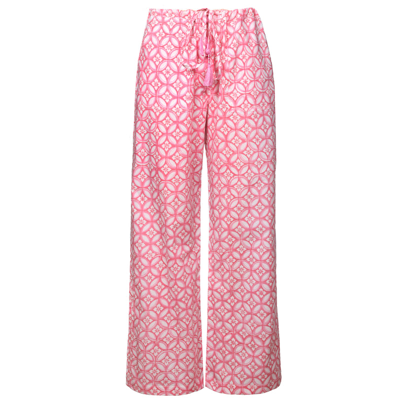 Nina Pink Cotton Lounge Pants
