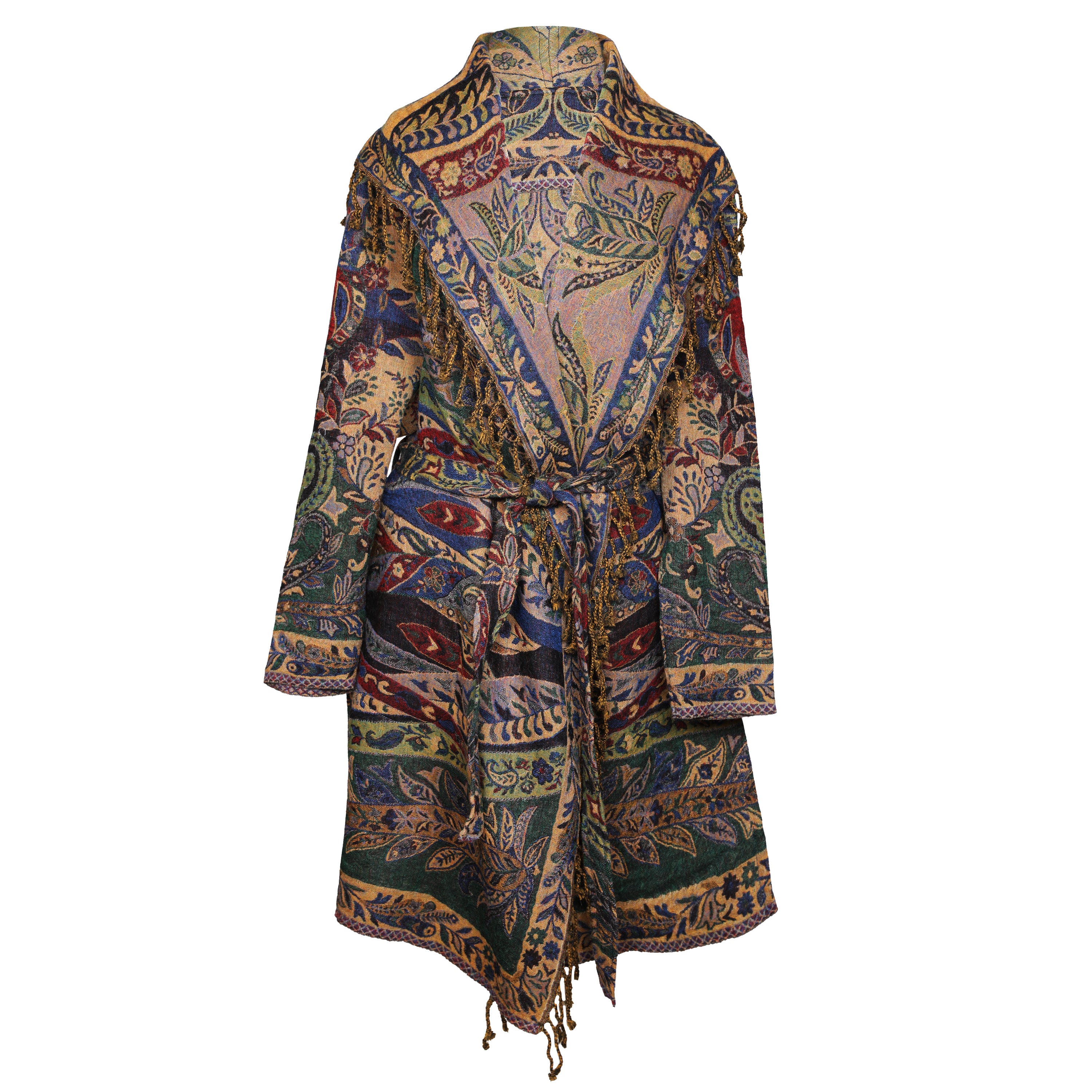 Paola Paisley Boiled Wool Belted Coat
