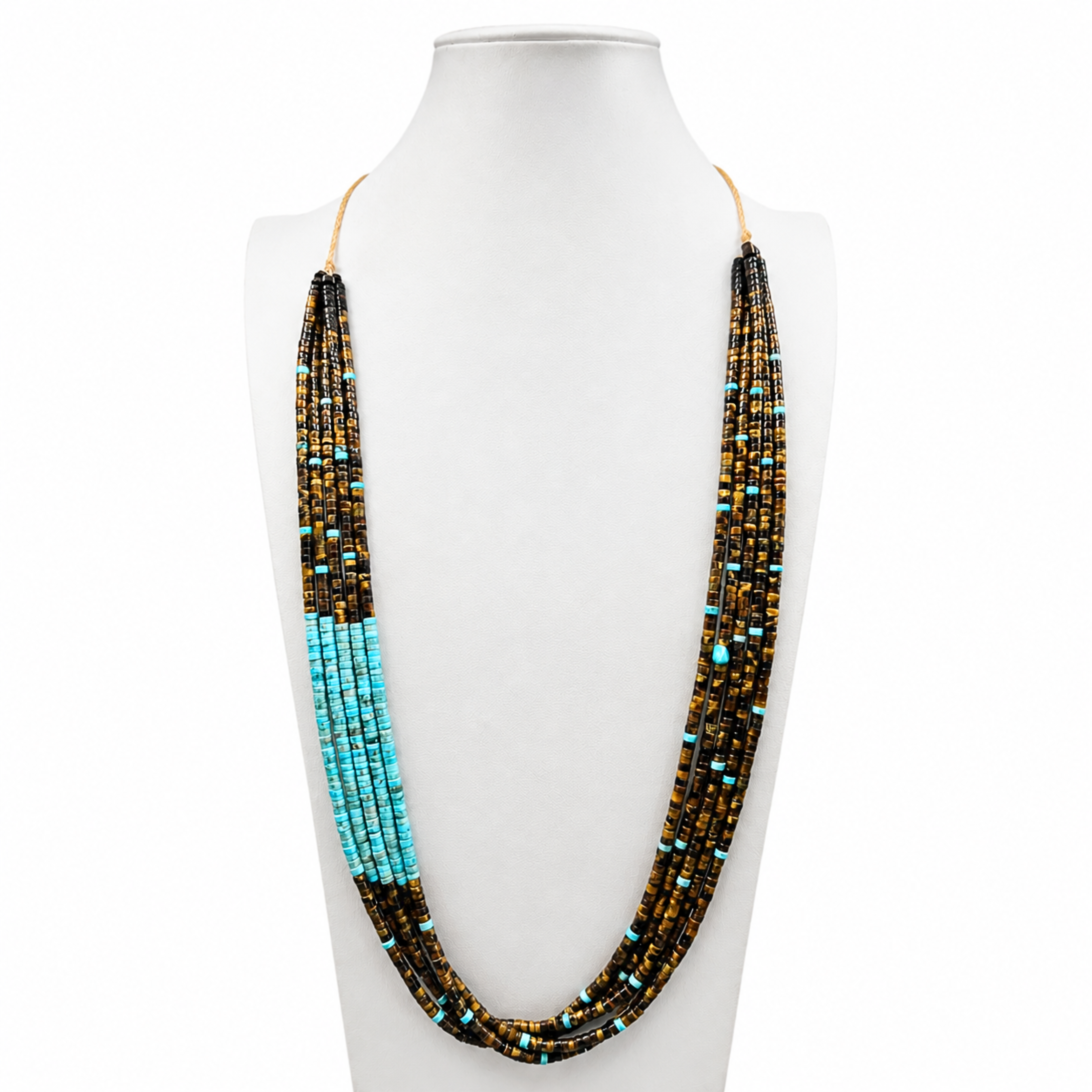 Turquoise and Tiger's Eye Necklace Santo Domingo
