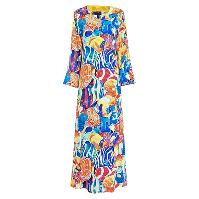 Mare Bello Italian Silk Long Tunic Dress