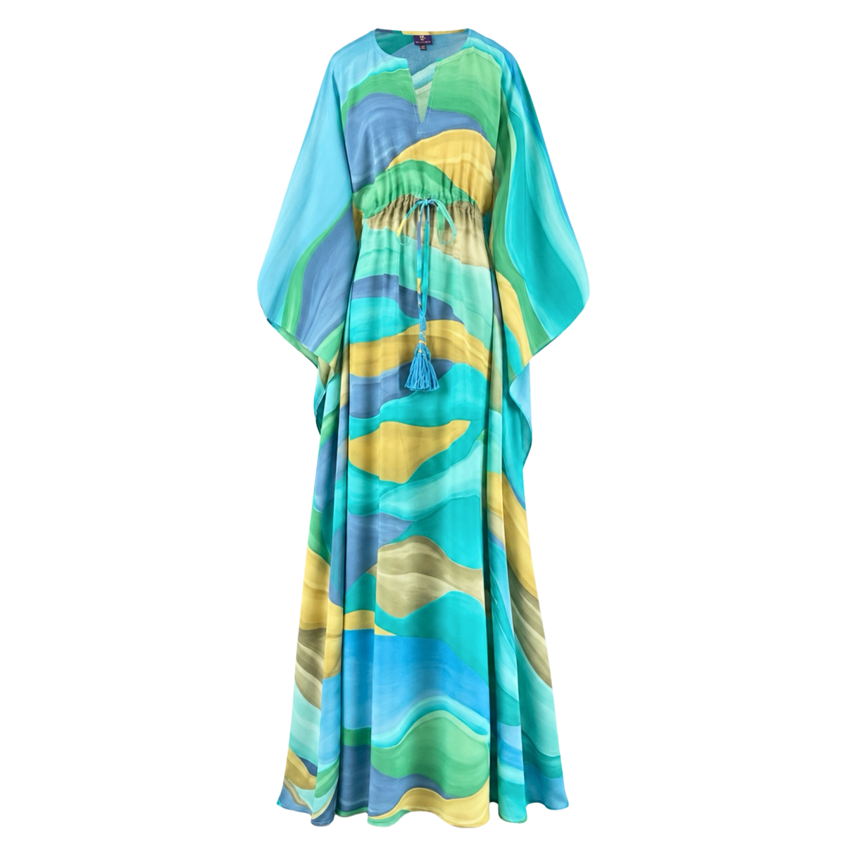 Georgia Italian Silk Maxi Kaftan Dress