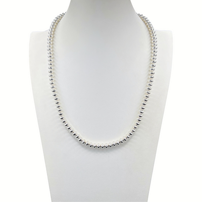 Sterling Sliver Hand Made Navajo Pearls 24"