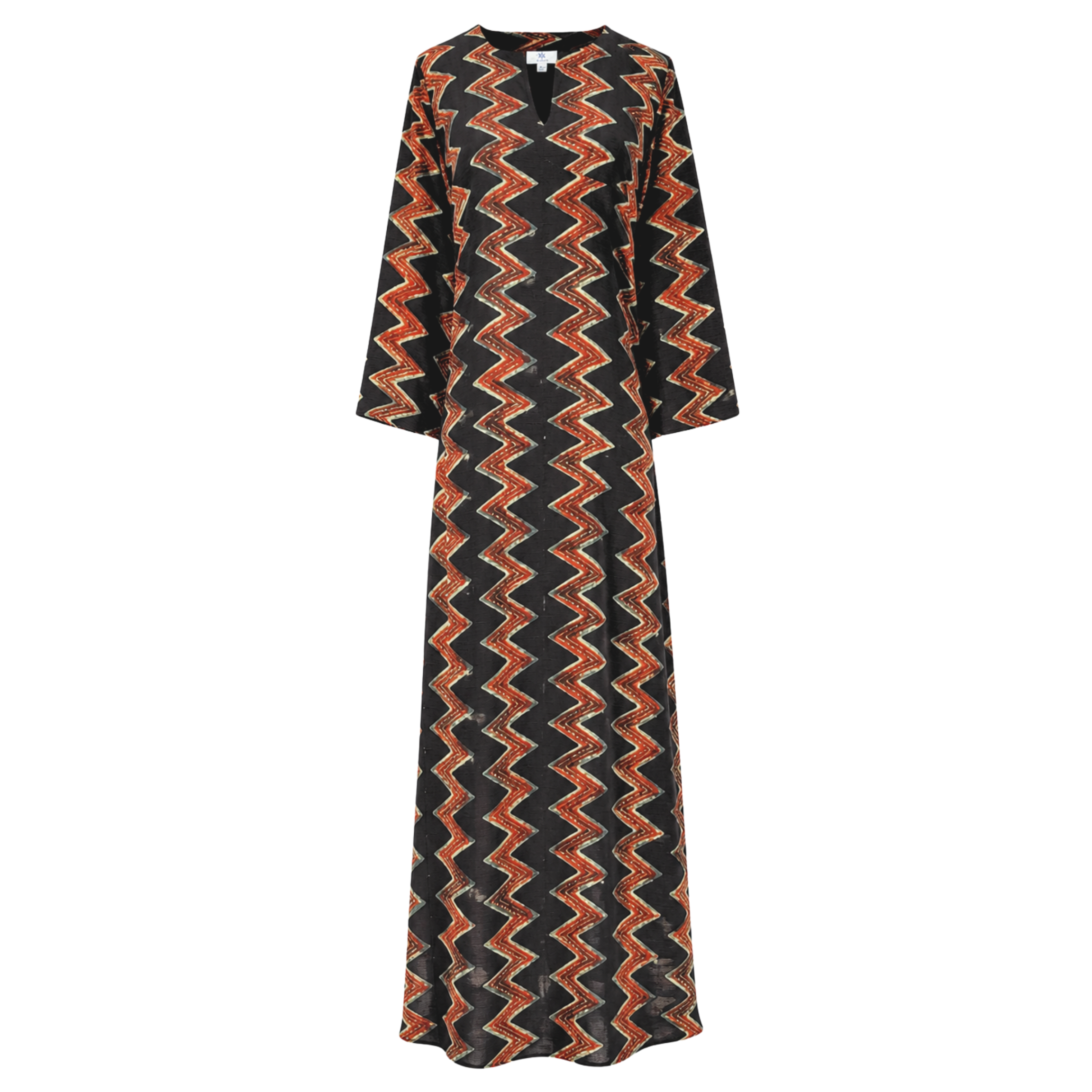 Zig Zag Khadi Black Natural Dye Long Tunic Dress Limited Edition
