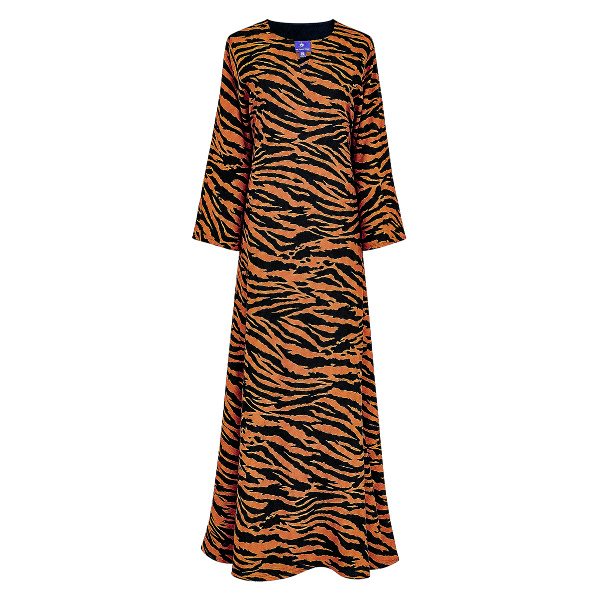 Princeton Panthera Tigris Italian Silk Long Tunic Dress