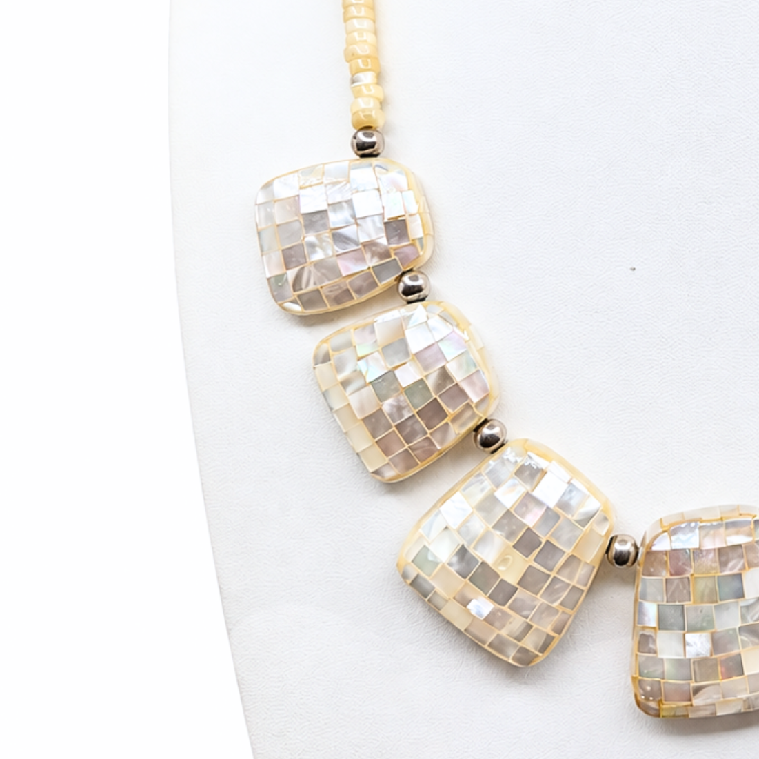 Unique Mother of Pearl Inlaid Santo Domingo Necklace