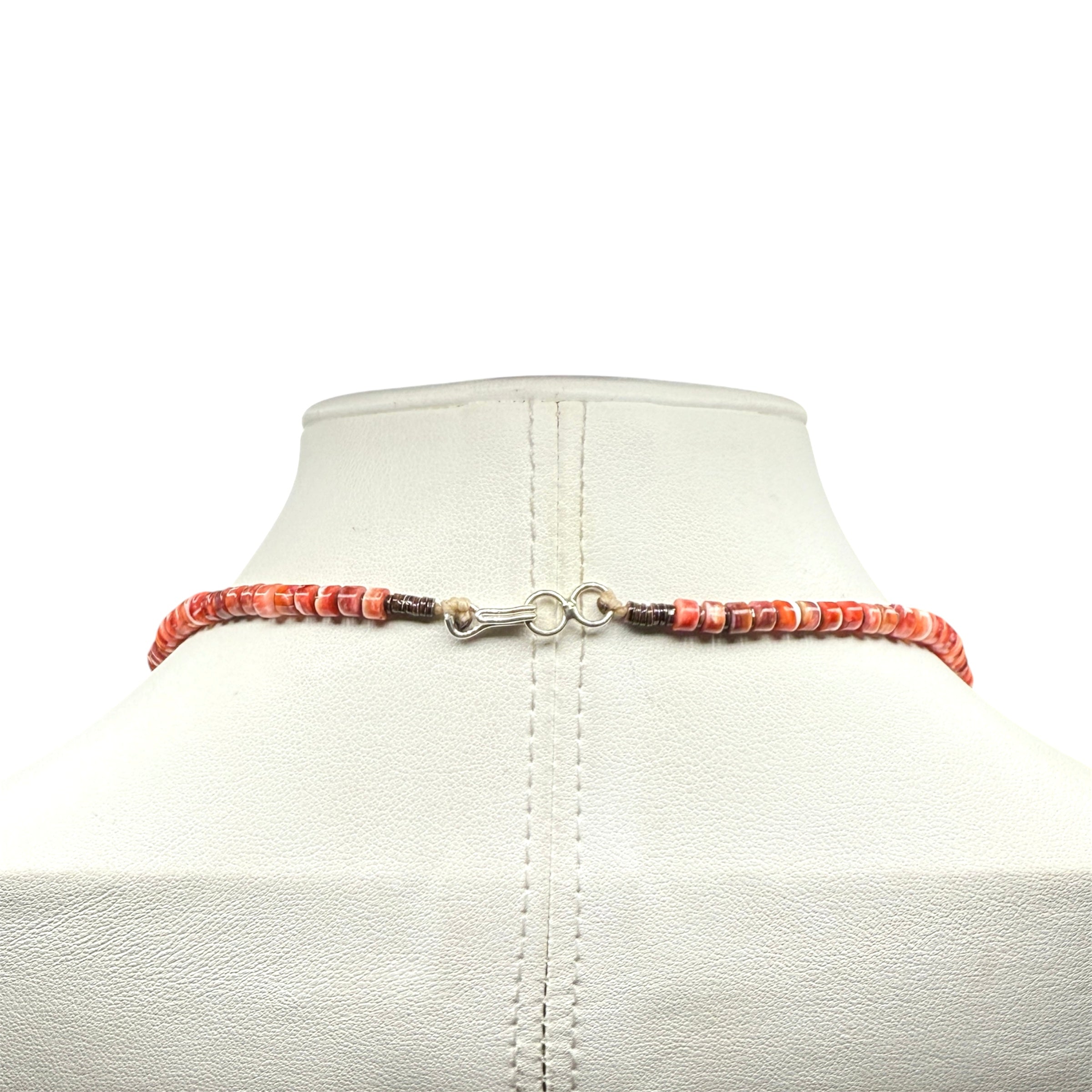 Red Spiny Oyster Kokopelli Necklace Santo Domingo