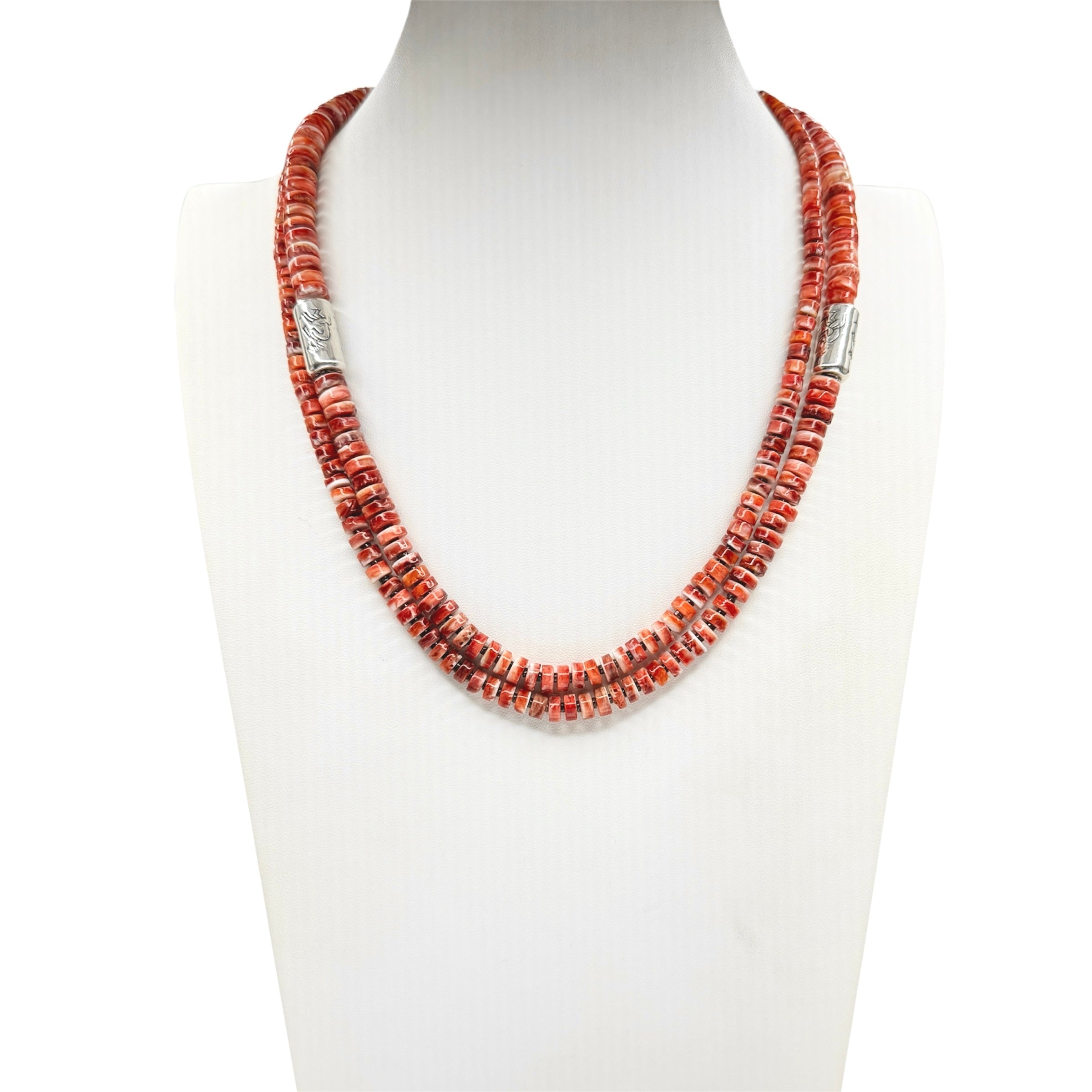 Red Spiny Oyster Kokopelli Necklace Santo Domingo