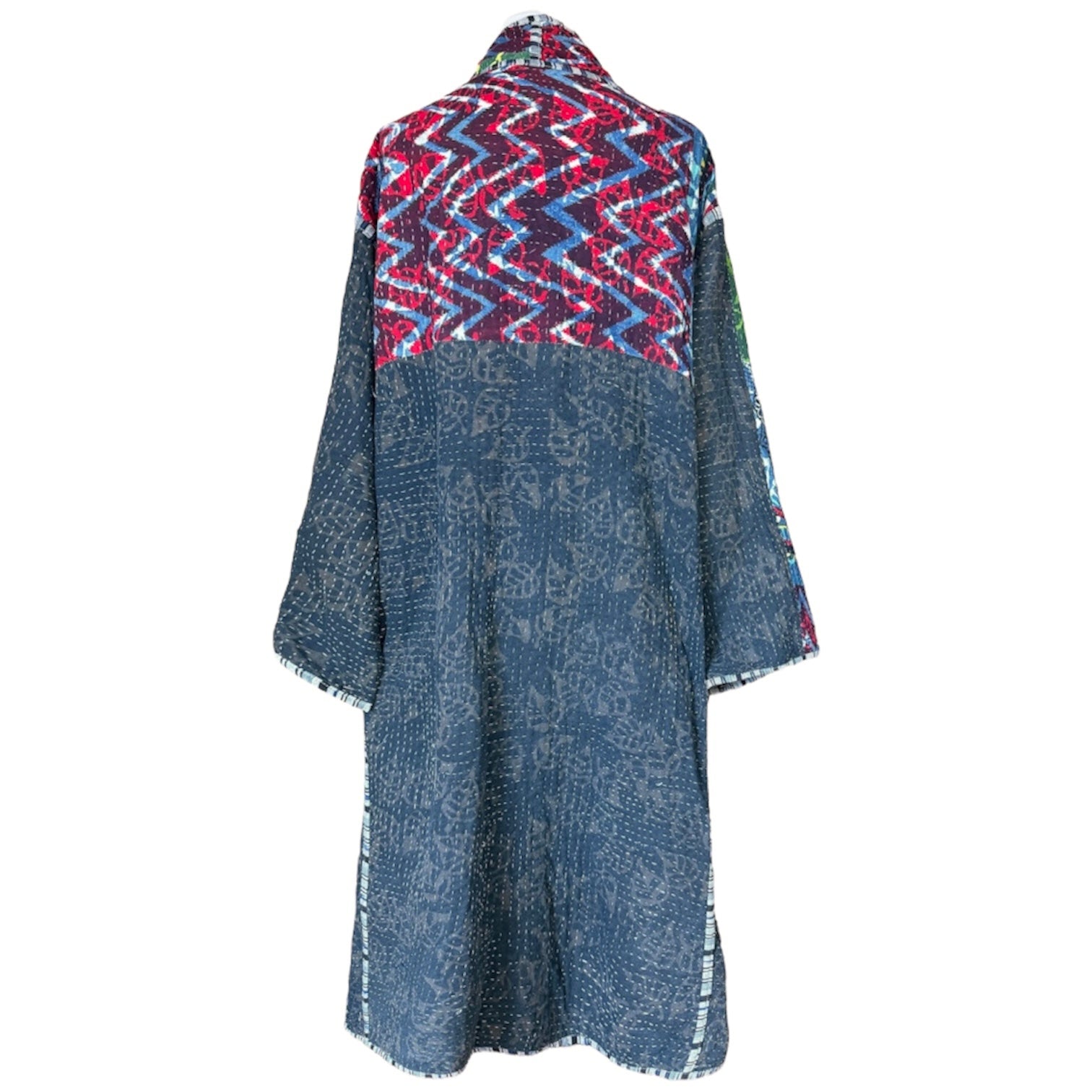 Nil Indigo Cotton Vintage Quilted Kantha Coat ONE OF KIND