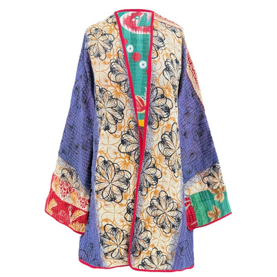 Marari Kantha Quilted Cotton Jacket Reversible One of a Kind