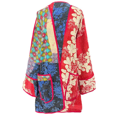 Diu Kantha Quilted Cotton Jacket Reversible One of a Kind