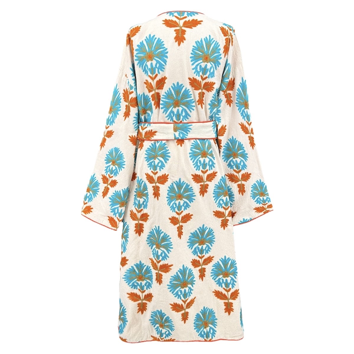 Sherobod Suzani Blue Floral Coat One of A Kind