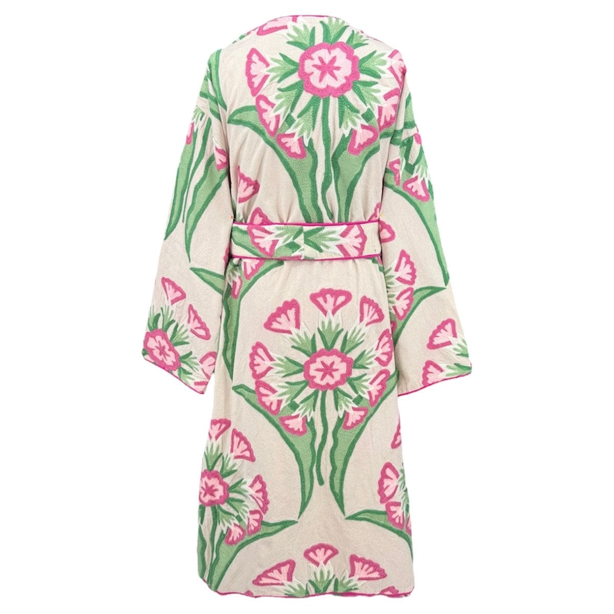 Deco Floral Suzani Pink Coat One of A Kind