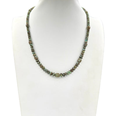 Rare Carico Lake Turquoise Graduated  Necklace