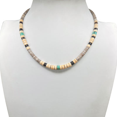 Vintage Santo Domingo Heishi Graduated Turquoise Shell Necklace