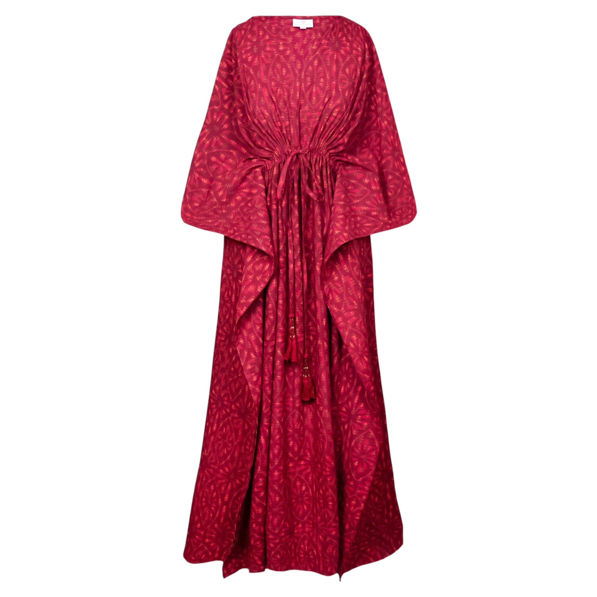 Philomena Tie-dye block print Maxi Kaftan Dress