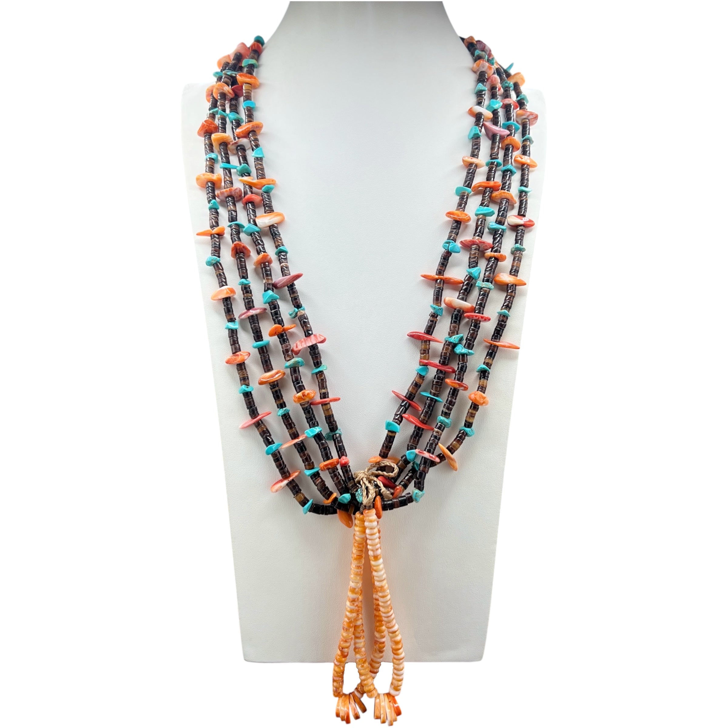 Spiny Oyster, Pen Shell, and Turquoise Heishi Necklace Santo Domingo