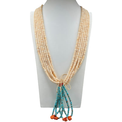 Clam Shell Turquoise Spiny Oyster Jacla Necklace