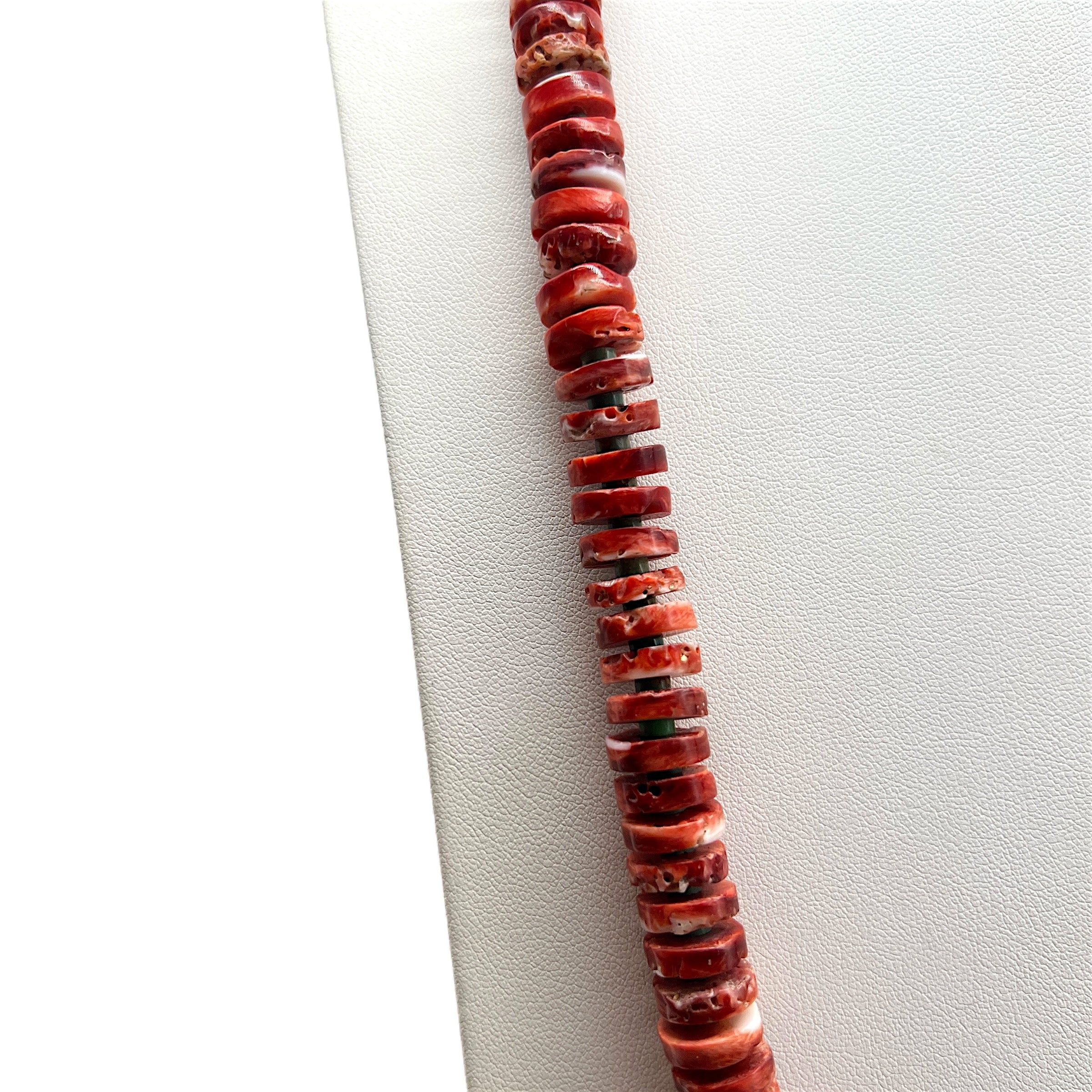 Rare Red Spiny Oyster and Kingman Turquoise Necklace Santo Domingo