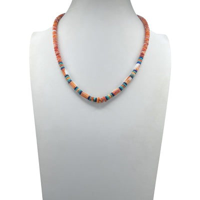 Spiny Oyster, Turquoise, and Lapis Necklace Santo Domingo