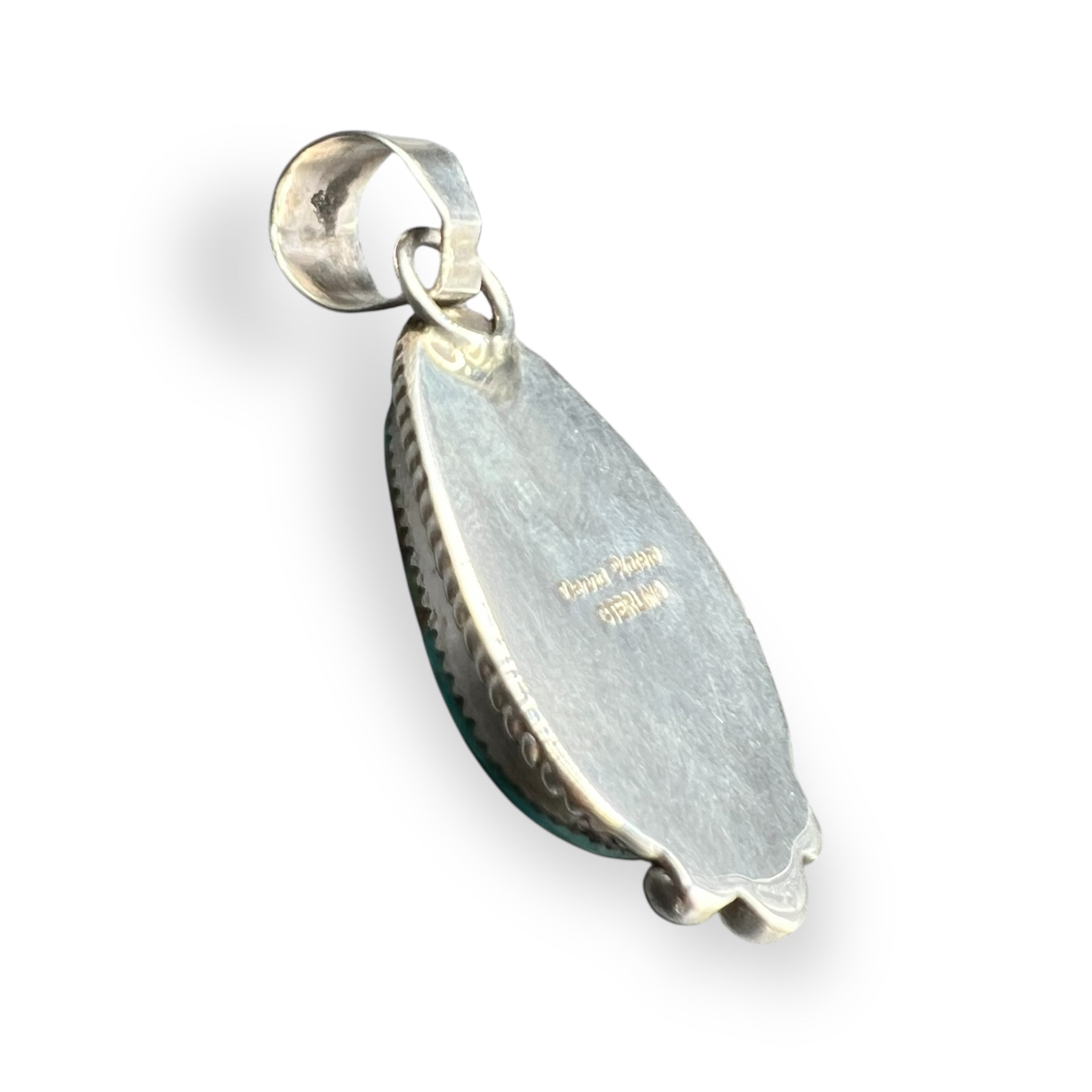 Navajo Royston Turquoise and Sterling Silver Pendant Necklace