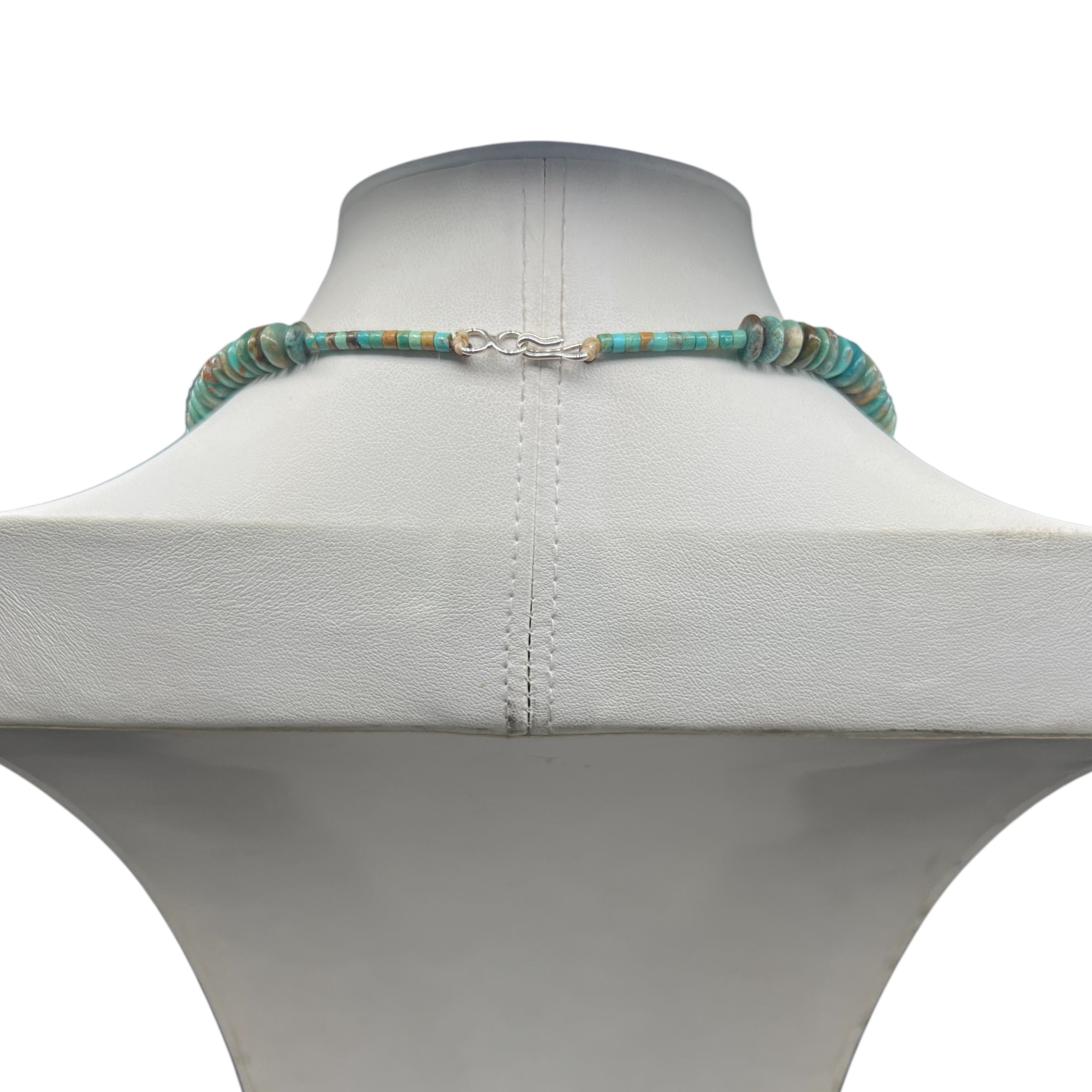 King Manassa Turquoise Necklace with Silver Kokopelli Santo Domingo