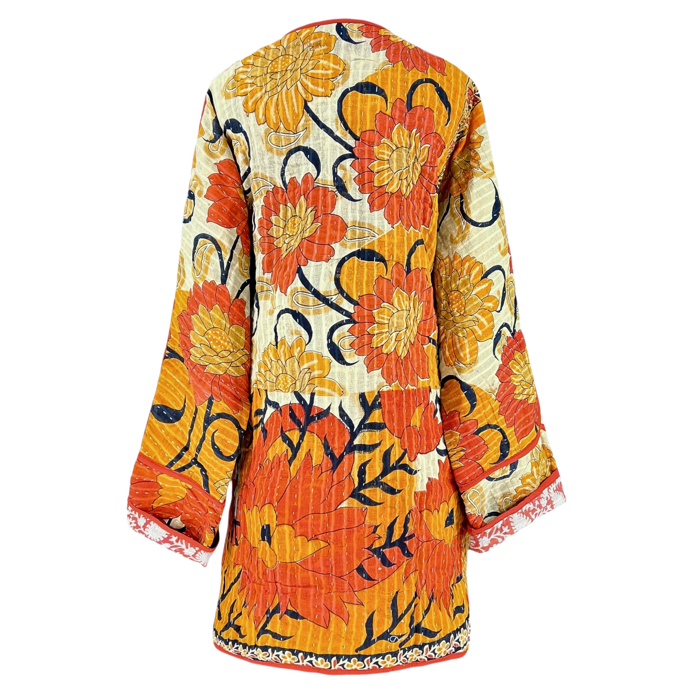 Sunshine Suriya Floral Cotton Kantha Coat