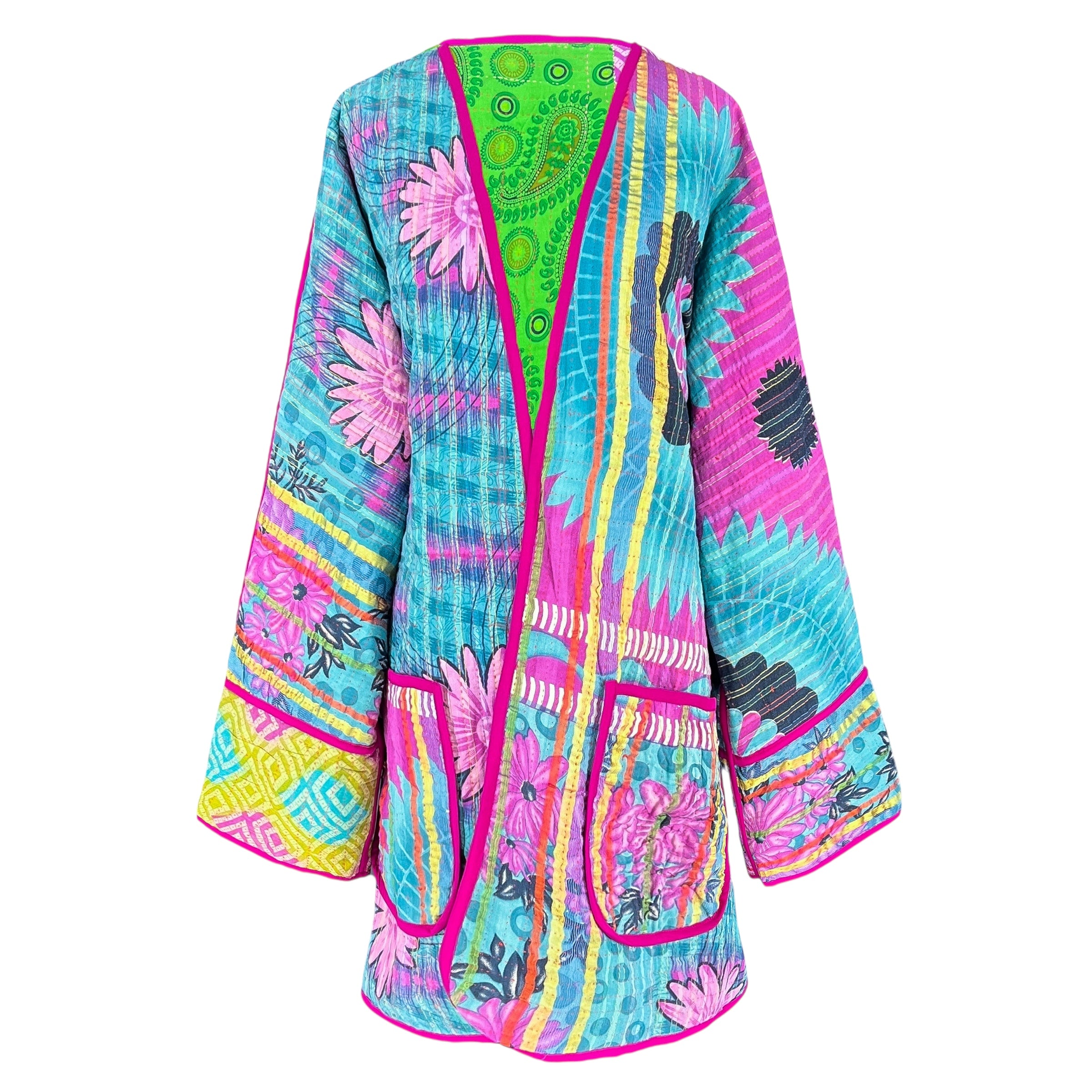 Marakata Cotton Kantha Coat One of a Kind