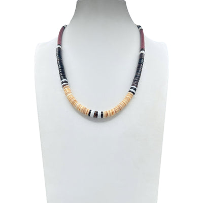 Vintage Santo Domingo Heishi Shell,Pen Shell and Red Jasper Necklace