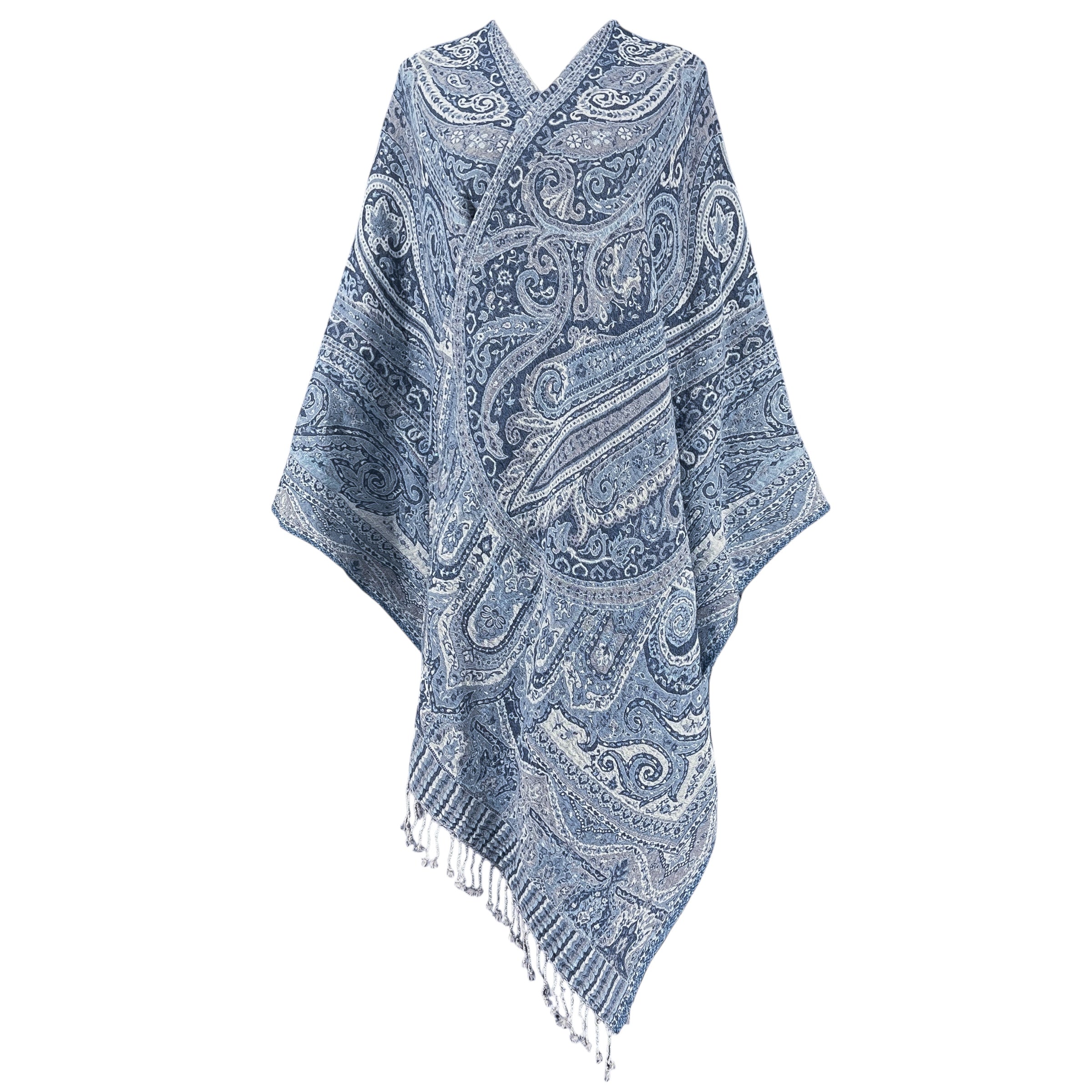 Neela Paisley Boiled Wool Poncho