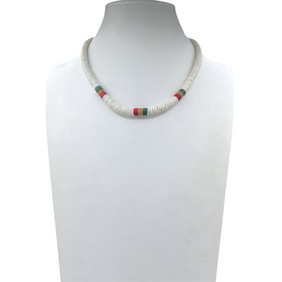 Vintage Santo Domingo Serpentine and Heishi Shell Necklace