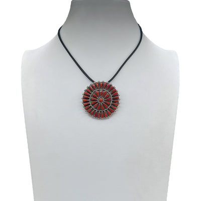 Vintage Zuni Rare Mediteranean Coral Petit Point Pin