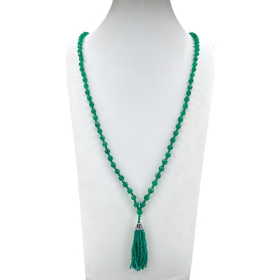 Green Onyx Faceted Mala Necklace
