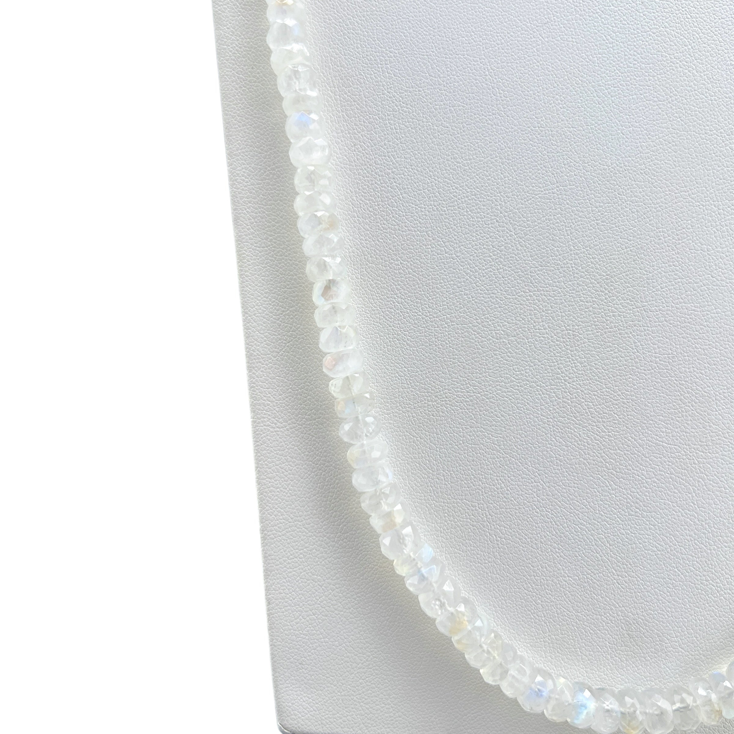 Unique Rainbow Moonstone Faceted Mala Necklace