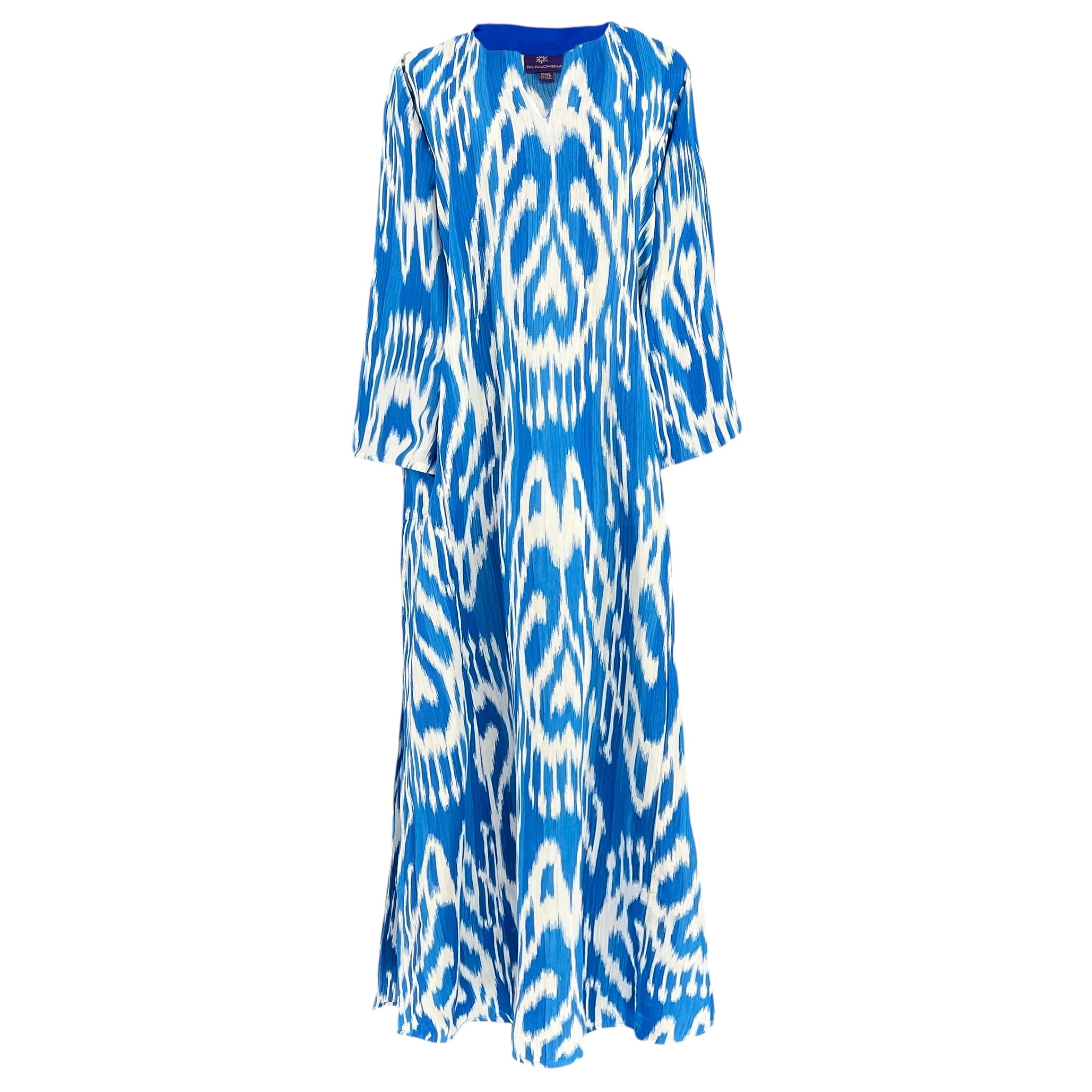 Riviera Blue Italian Silk Tunic Dress