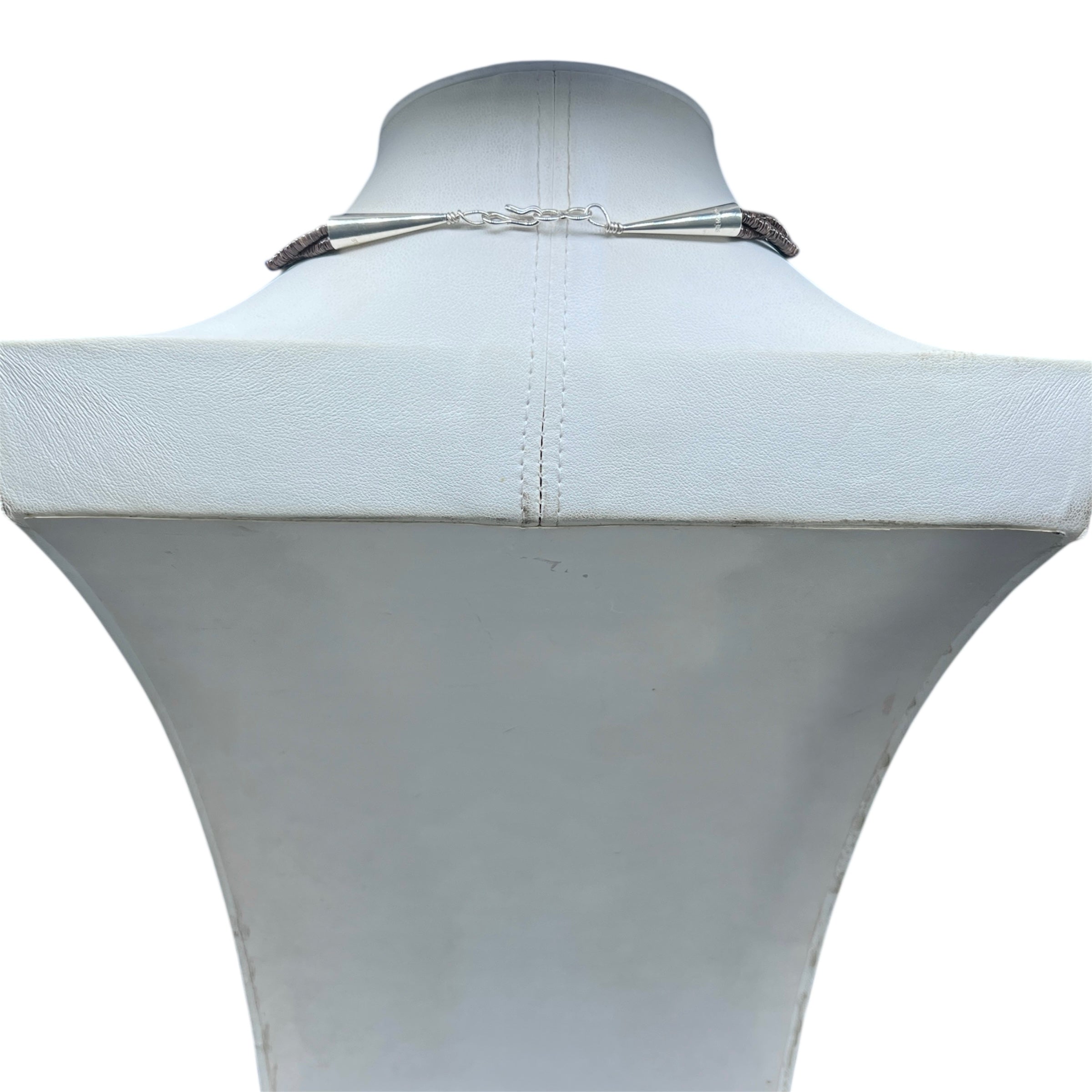 Lapis and Heishi Shell Three Strand Santo Domingo Necklace