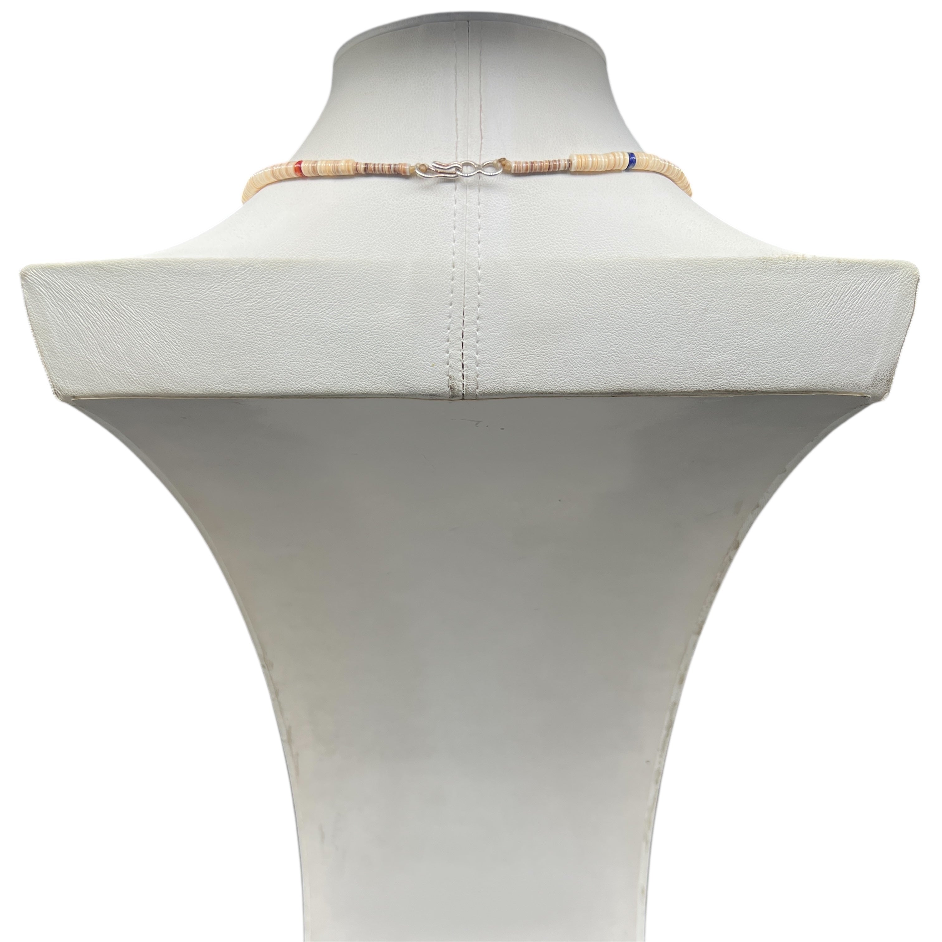 Melon Shell, Turquoise, Coral, Heishi Necklace Santo Domingo